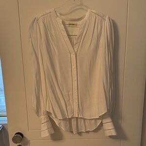 L’agence white cotton Button-Down Blouse